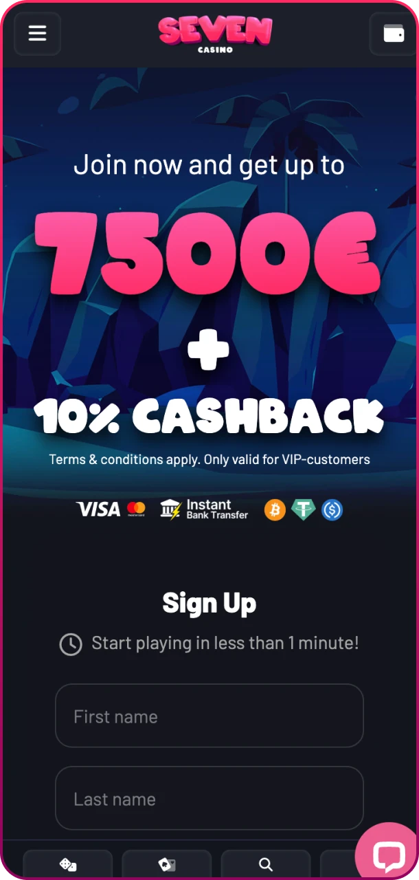 Register now and explore sports betting at Seven Casino.
